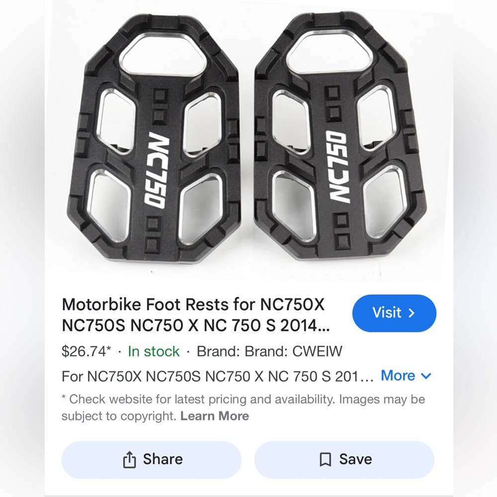 CWEIW Black Motorbike Foot Rests